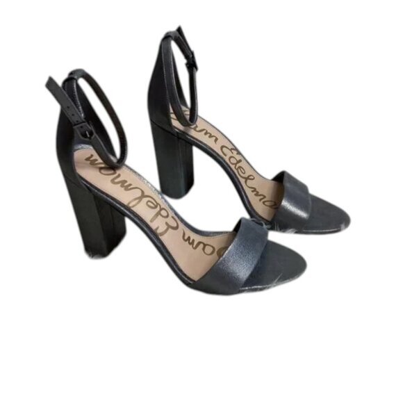 Sam Edelman Womens Yaro Gray and Silver Metallic Heels Size 10 - Picture 1 of 13